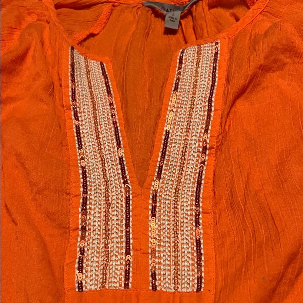 Athleta Vibrant Beautiful Orange Tunic Top Size Small - Picture 3 of 12